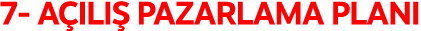 7 A ILI PAZARLAMA PLANI